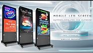 Double Sided Outdoor Sidewalk Sign Battery Powered HD LED Display Programmable