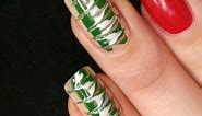 Green and white Nail art design @NeelsNailArt #easy #nailart #design