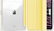 Hoidokly iPad Pro 11 Case Clear 2022/2021 with Pencil Holder - [Full Body Protection + 2nd Gen Apple Pencil Charging + Auto Wake/Sleep], Hard PC Back Cover for 2020/2018 iPad Pro 11 inch, Yellow