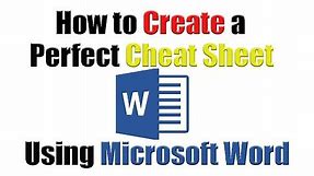 Tutorial | How to create the perfect cheat sheet using Microsoft Word