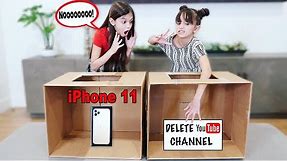 WIN iPhone 11 or TRAP - Whats In The Box Challenge | Emily and Evelyn