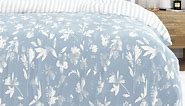 Comfort Canopy - 3 Piece Light Blue Farmhouse Country Home Patterned Duvet Cover Set with Shams for King Size Beds