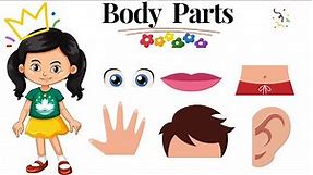 Learn Body Parts/Body Parts for Kids/ Parts of Body with Spellings/Kids vocabulary/human Body