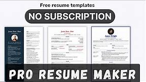 Free resume maker | Free Download, Quick and easy |100 + resume templates & designs