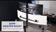 STAND-TS38C-4 Telescoping Quad Monitor Desk Mount by VIVO