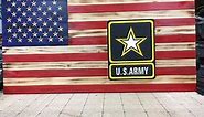 Making of a Rustic Torched Flag with Army Logo