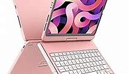 ZXA Keyboard Case for iPad Air 11-inch M2 (2024), iPad Pro 11 - Touchpad iPad Air 5th Generation Case with Keyboard - Air 4th Gen 2020 iPad Keyboard Cover Air 10.9-360 Rotatable & Swivel, Rose Gold