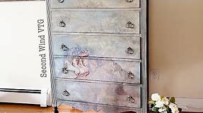 How to cut and apply large decoupage papers to furniture