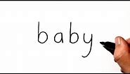 How to Draw a Baby Using the Word Baby