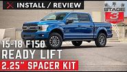 2015-2020 Ford F150 ReadyLift 2.25" Front Strut Extension Leveling Kit Install and Review