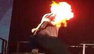 Michael Clifford's hair and face on Fire during 5SOS Concert DIFFERENT ANGLES