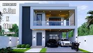 House Design | Modern House 3 Storey | 8.5m x 11m | 4 Bedrooms