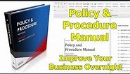 Policy and Procedure Manual Template Created in MS Word - Easy and Fast