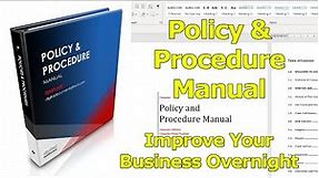 Policy and Procedure Manual Template Created in MS Word - Easy and Fast