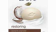 Dove Restoring Gentle Women's Beauty Bar Soap All Skin Type Coconut & Cocoa Butter, 3.75 oz (8 Bars)