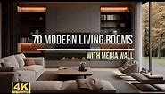 70 modern living rooms with media wall / 4K / Elegant and timeless design