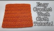 Quick Easy Crochet dishcloth | Crochet WashCloth For Beginner Tutorial | Bag O Day Crochet