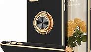 VENINGO iPhone 11 Case,Phone Cases for iPhone 11,Slim Fit Soft 360° Ring Holder Kickstand Magnetic Car Mount Supported Easy Clean Shockproof Protective Cover for Apple iPhone 11 6.1" 2019,Black/Golden