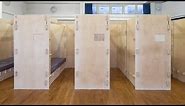 Modular sleeping pods provide temporary accommodation for homeless people