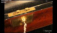 Antique Brass Edged Writing box with Bramah Lock and Secret drawers Circa 1860.