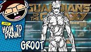 How to Draw GROOT (Guardians of the Galaxy) | Narrated Easy Step-by-Step Tutorial