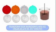 Pint Containers with Silicone Lids 4 Pack Replacement for Ninja Pints and Lids, Compatible with NC299AMZ & NC300s Series Ice Cream Maker with E-Cookbook, Airtight & Dishwasher Safe (Mix2)