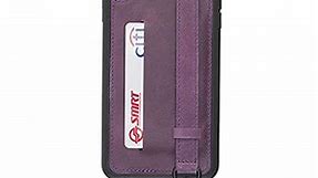 HARDISTON Premium iPhone 7/8 / SE Case [Handmade Genuine Leather] [Hand Strap with Detachable Hook] [Snap-on Cover with Credit Card Slot][Customizable] [Kick Stand] Phone Cover (Purple)