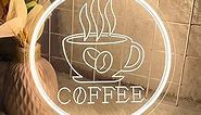 Coffee Bar Sign, Coffee Signs for Coffee Bar, 3D Carved LED Coffee LED Neon Light Signs for Wall Decor Window Coffee Station Kitchen Beer Bar Shop Club Restaurant Kitchen Hotel Gift