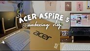 aesthetic laptop unboxing 💻 acer aspire 5 + freebies || 2023