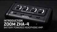 The Zoom ZHA-4 Battery Powered Headphone Amp: Overview
