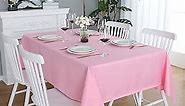 FOLINS&HOME Pink Rectangle Tablecloth 52 x 70 Wrinkle Free Waterproof Polyester Table Cloths, Spillproof Heavy Duty and Washable Table Cover for Party, Indoor and Outdoor-Oblong/Rectangular