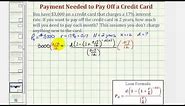 Ex: Determine a Monthly Payment Needed to Pay Off a Credit Card