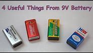 4 AWESOME IDEAS WITH 9V BATTERY || 4 SIMPLE LIFE HACKS USING 9V BATTERY