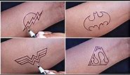 Tattoo for DC's fans || Batman 🦇 | Superman | Wonder Woman and Flash