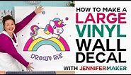 Make a Large Vinyl Wall Decal - How to Cut Larger Than Mat on a Cricut!