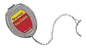 Starrett Key Caddy with 21" Stainless Steel Chain, Heavy-Duty Die-Cast Zinc Case, Large Key Ring, Retractable Design - SK1