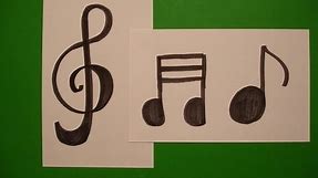Let's Draw a Treble Clef & Music Notes!
