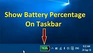 Show Battery Percentage On Taskbar In Windows 10!! - Howtosolveit