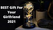 Best gift for Girlfriend - Beauty and the Beast Rose Glass Dome Review Galaxy Rose Gifts on Amazon