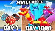 I Survived 1000 Days as SNAKES in HARDCORE Minecraft!