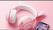 EASARS Cat Ear Headset, Pink Gaming Headset with Retractable Mic Review