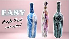Paint Pouring Fun on Bottles! Bottle Art | Bottle Craft
