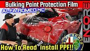 Full Bumper Bulk PPF Installation👀 Alfa Romeo 4C 💡 Paint Protection Film How To DIY