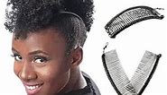 HairZing Stretchy Banana Hair Clip - Sturdy Hold, No Damage, Creases or Pain (Large (Pack of 1), Black Cord)