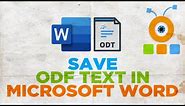 How to Save ODF File OpenDocument in Word 2021