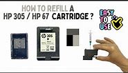 How to refill a HP 305, HP 305xl & HP 67 Black ink cartridge