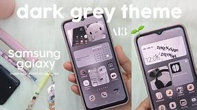 make your Android phone aesthetic| dark grey theme ✨| Samsung a13 aesthetic