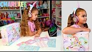 Unboxing Charlxee Rose Unicorn Stereo Headphones for Girls! #Gifted