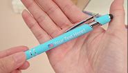 Personalized Pens with Stylus - Custom Pens Imprinted with Your Logo or Message - Ideal for Gifts, Promotions, and Business - Black Ink (10 Pcs, Light Blue)