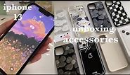 iphone 13 unboxing cute accessories & try-on 🧸 🫧 shopee haul | aesthetic